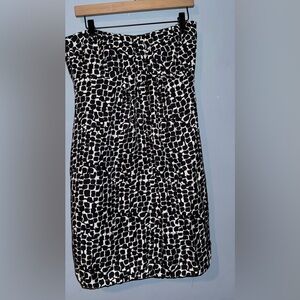 White House Black Market Strapless Black and White Dress